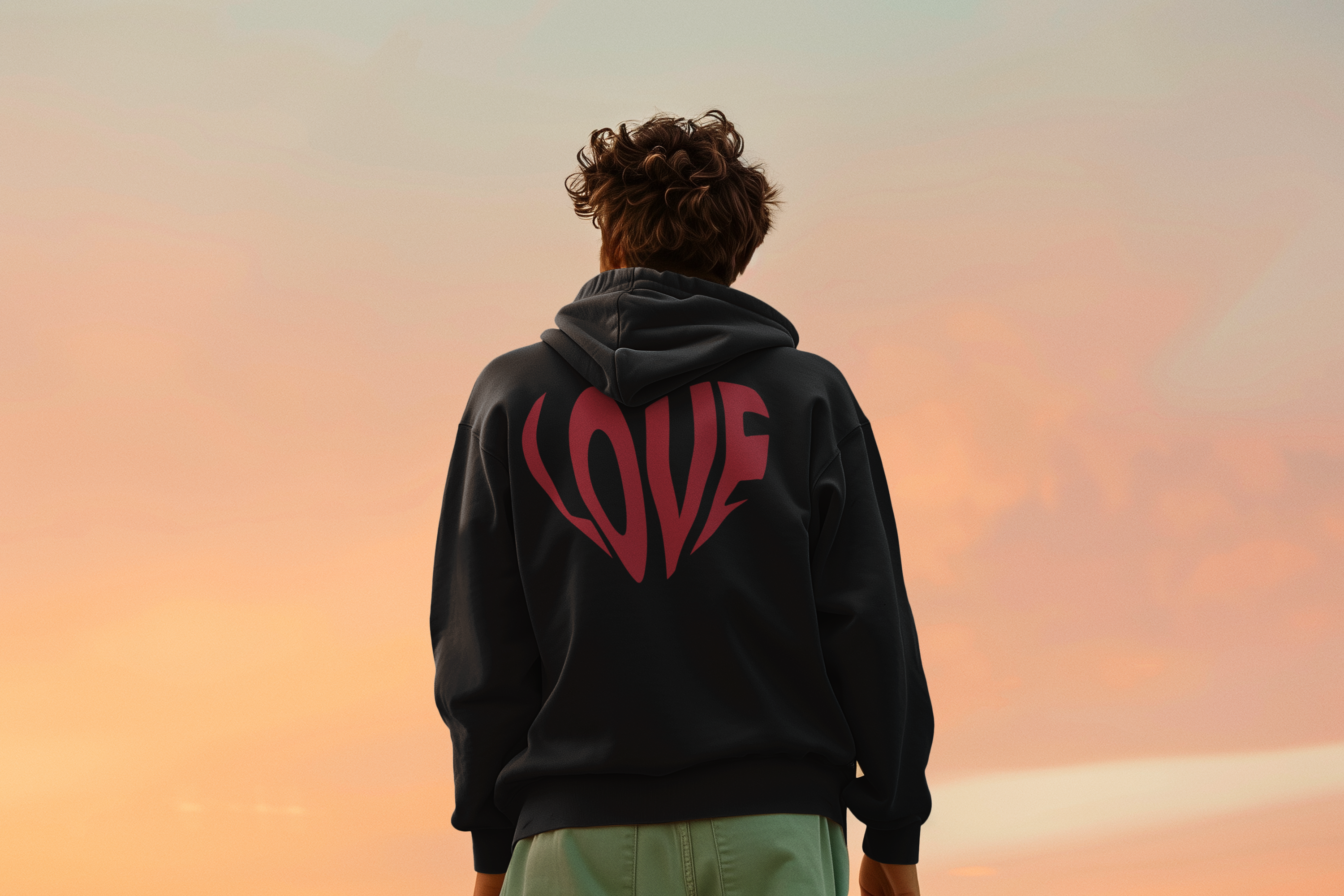 Oversized Hoodie Love Edition Rot