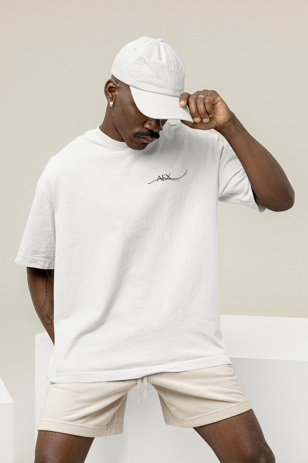 Oversized T-Shirt AEX Basic Weiß