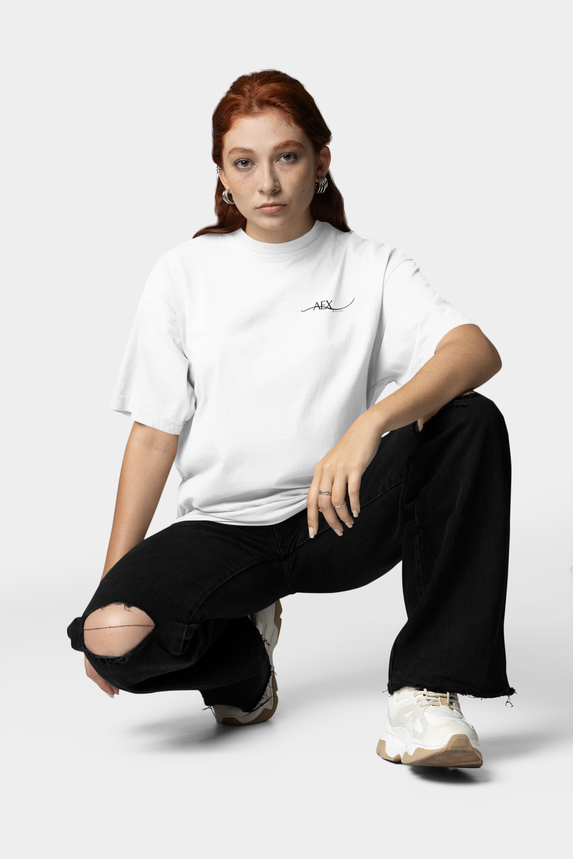 Oversized T-Shirt AEX Basic Weiß