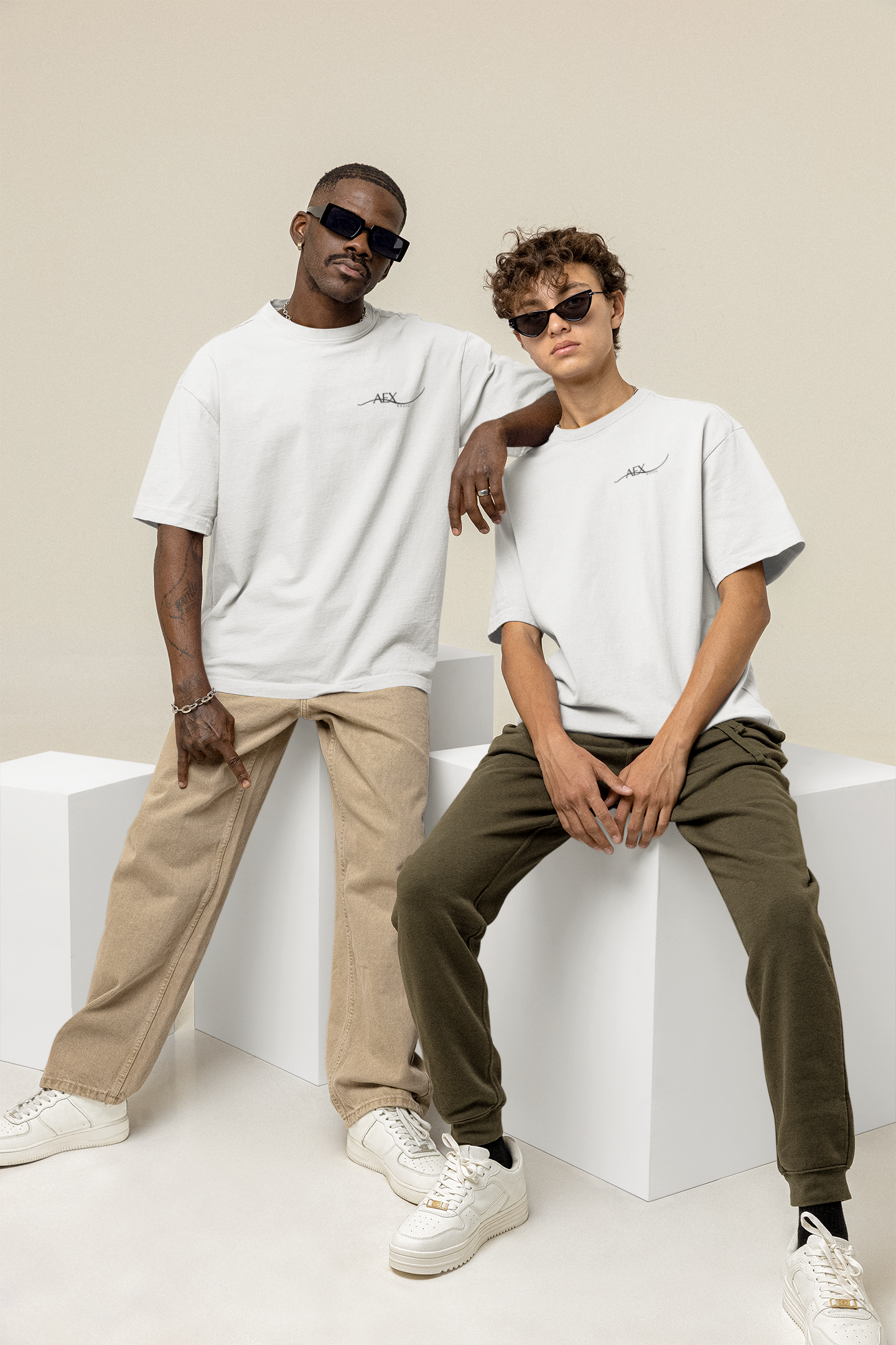 Oversized T-Shirt AEX Basic Weiß