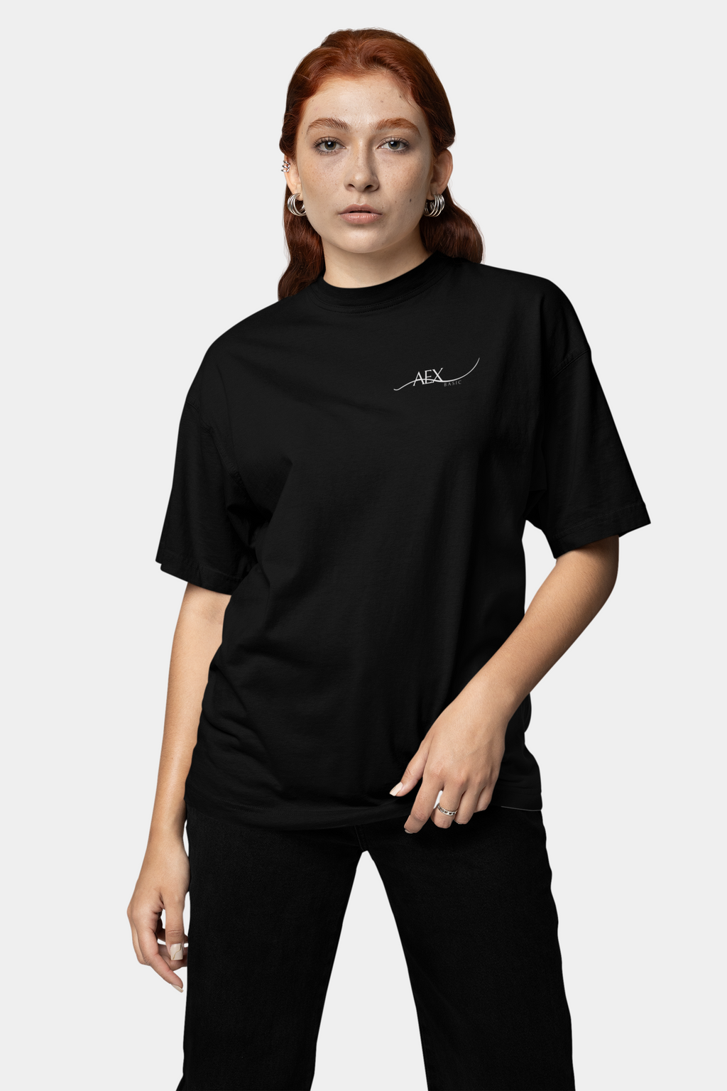Oversized T-Shirt AEX Basic Schwarz