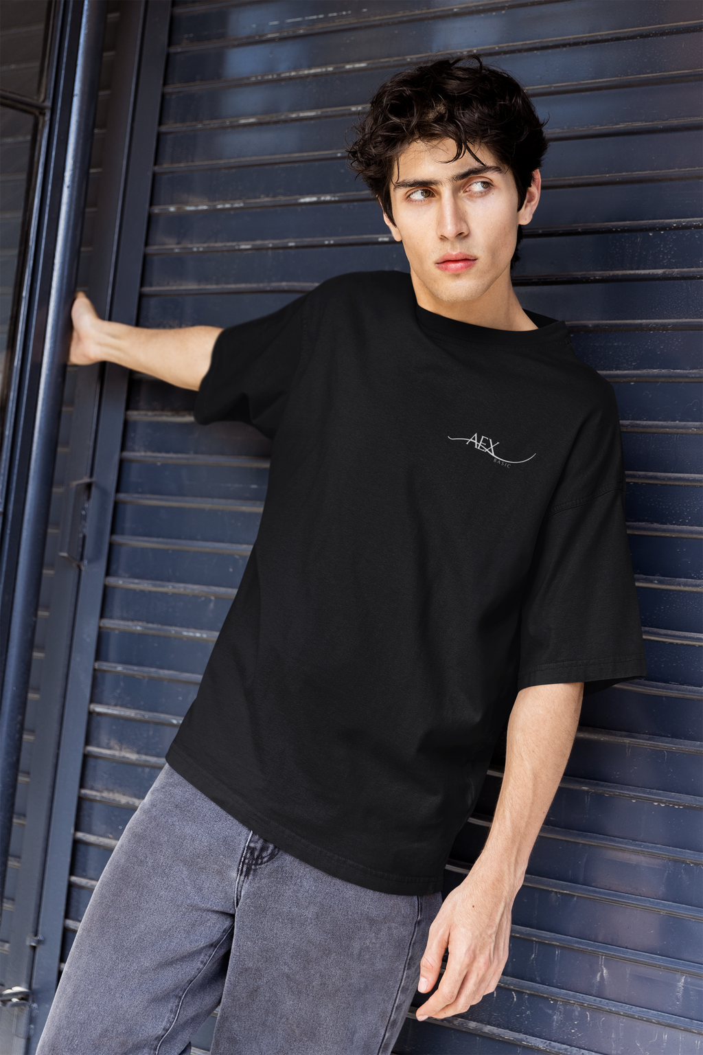 Oversized T-Shirt AEX Basic Schwarz