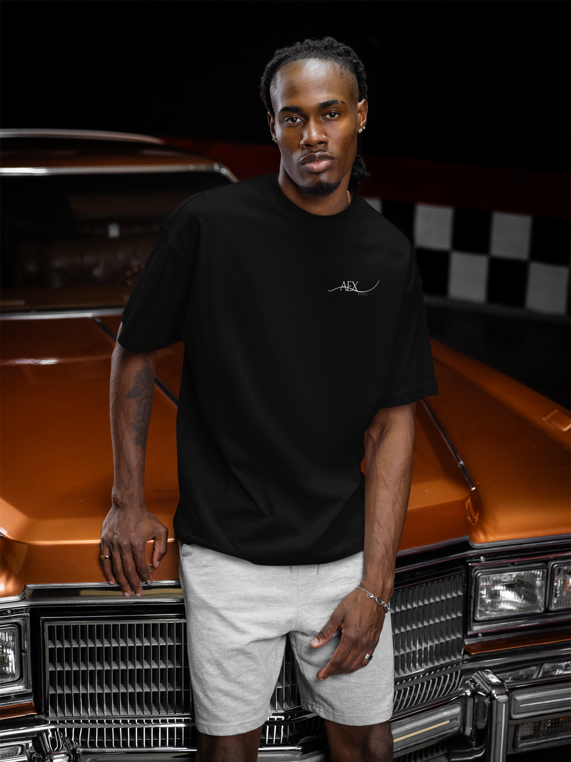 Oversized T-Shirt AEX Basic Schwarz