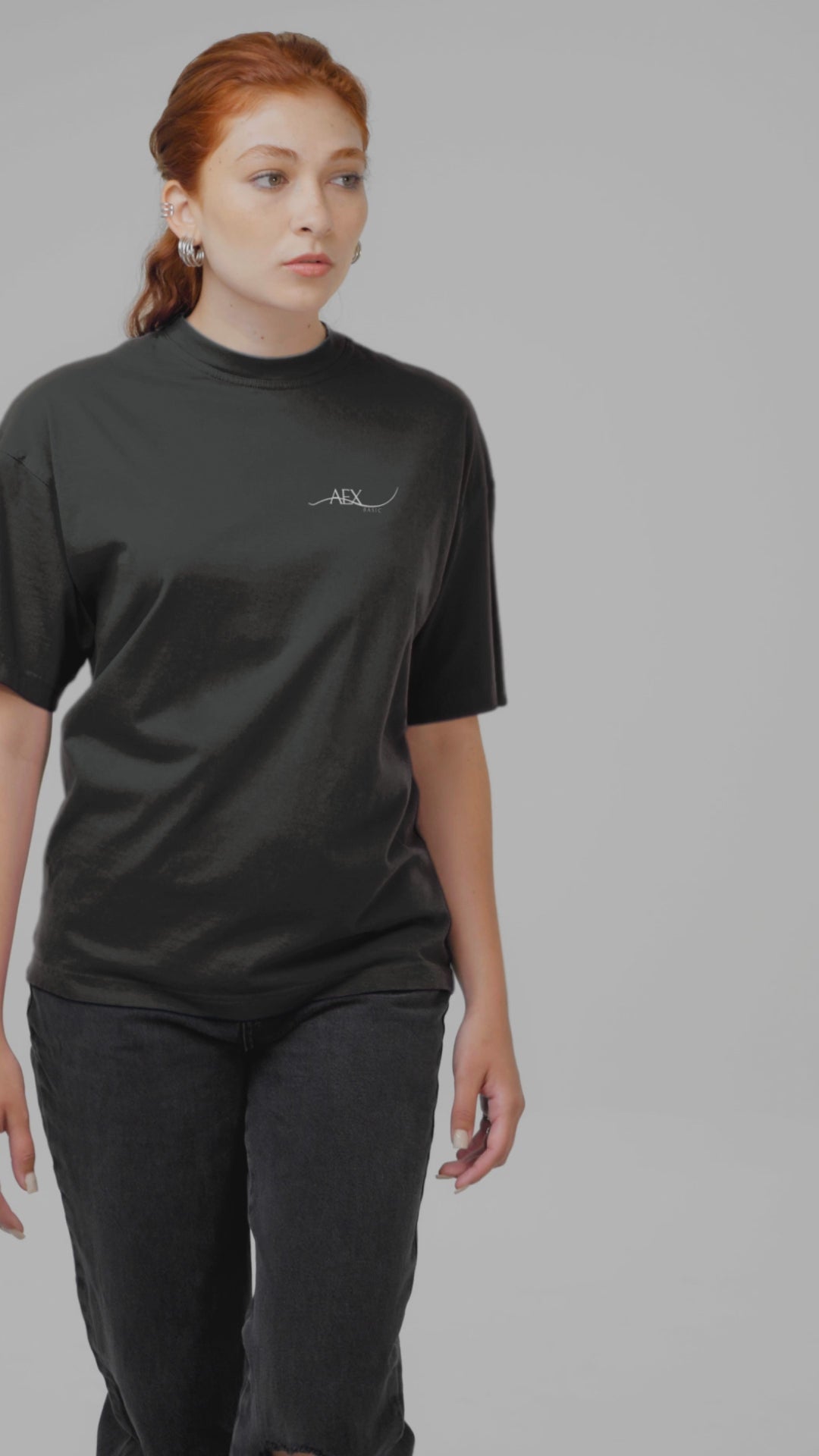Oversized T-Shirt AEX Basic Schwarz